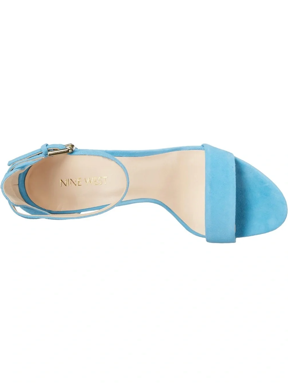 Nine West Mana Light Blue Suede Ankle Strap Stiletto Heels 8.5